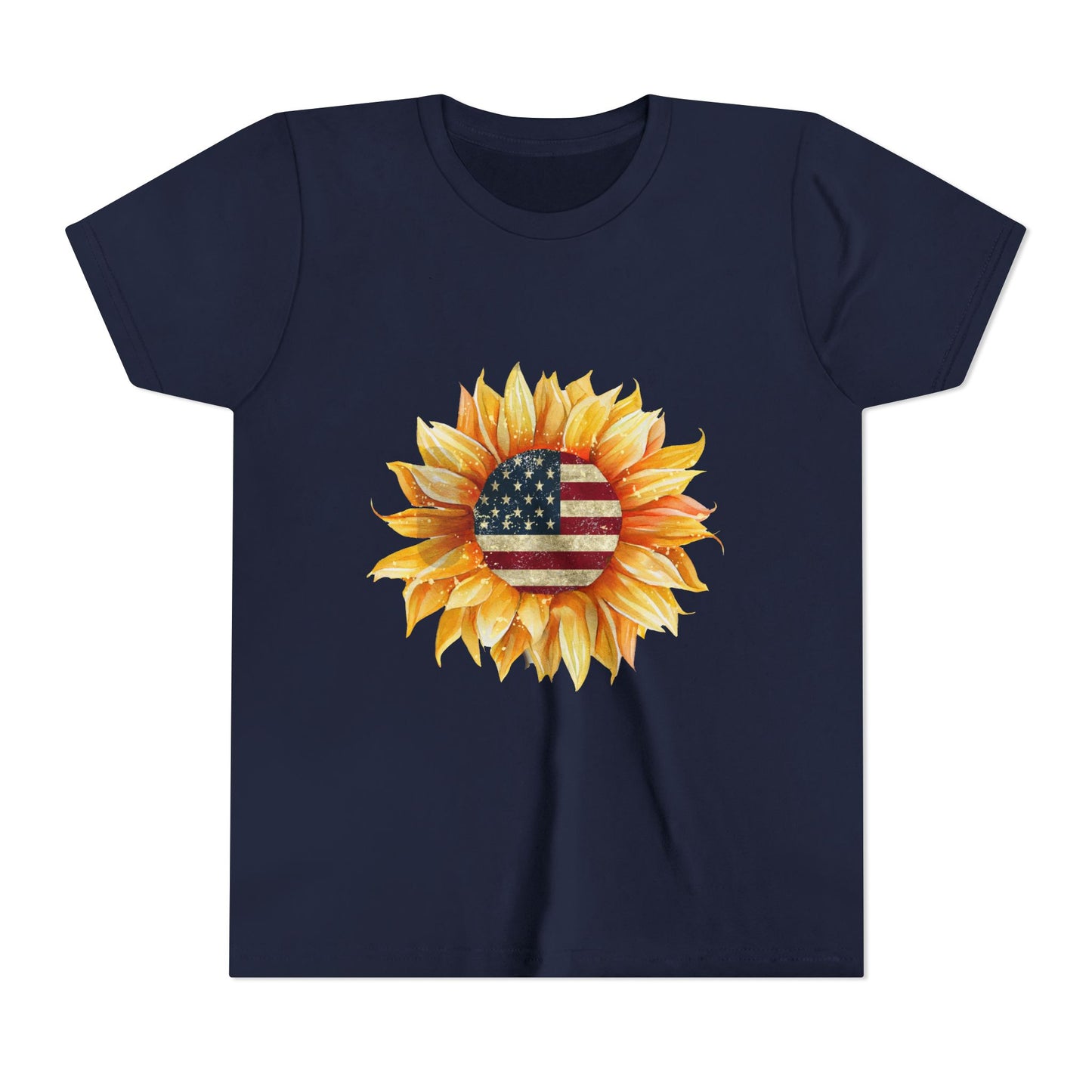 Youth Tee — Sunflower American Flag