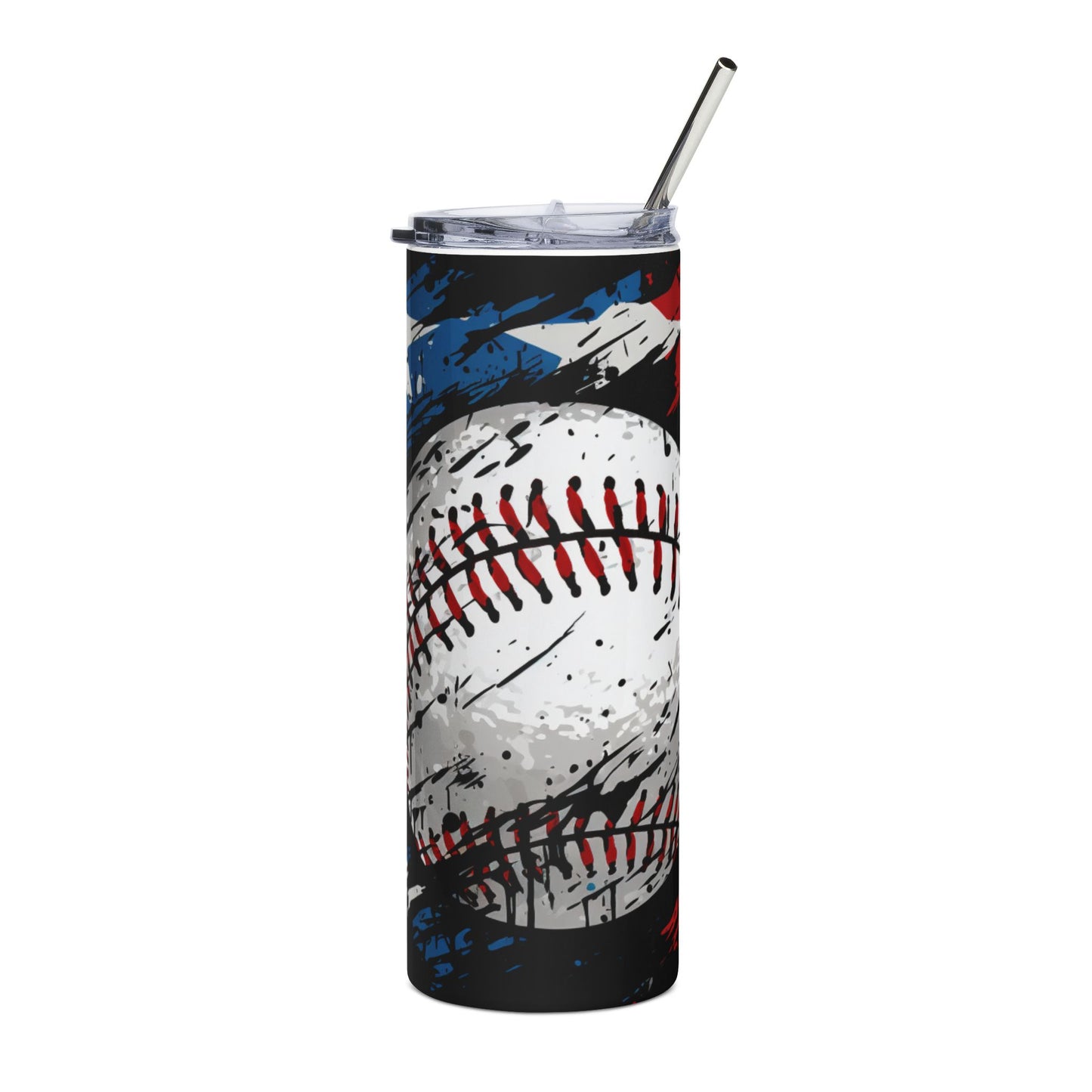 Baseball Graphic 20oz Stainless Steel Tumbler — American Flag Design