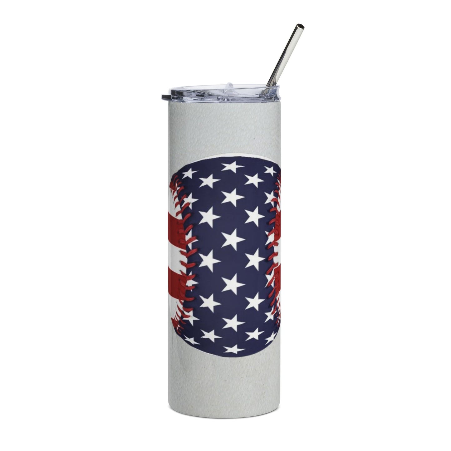American Flag Baseball 20oz Stainless Steel Tumbler