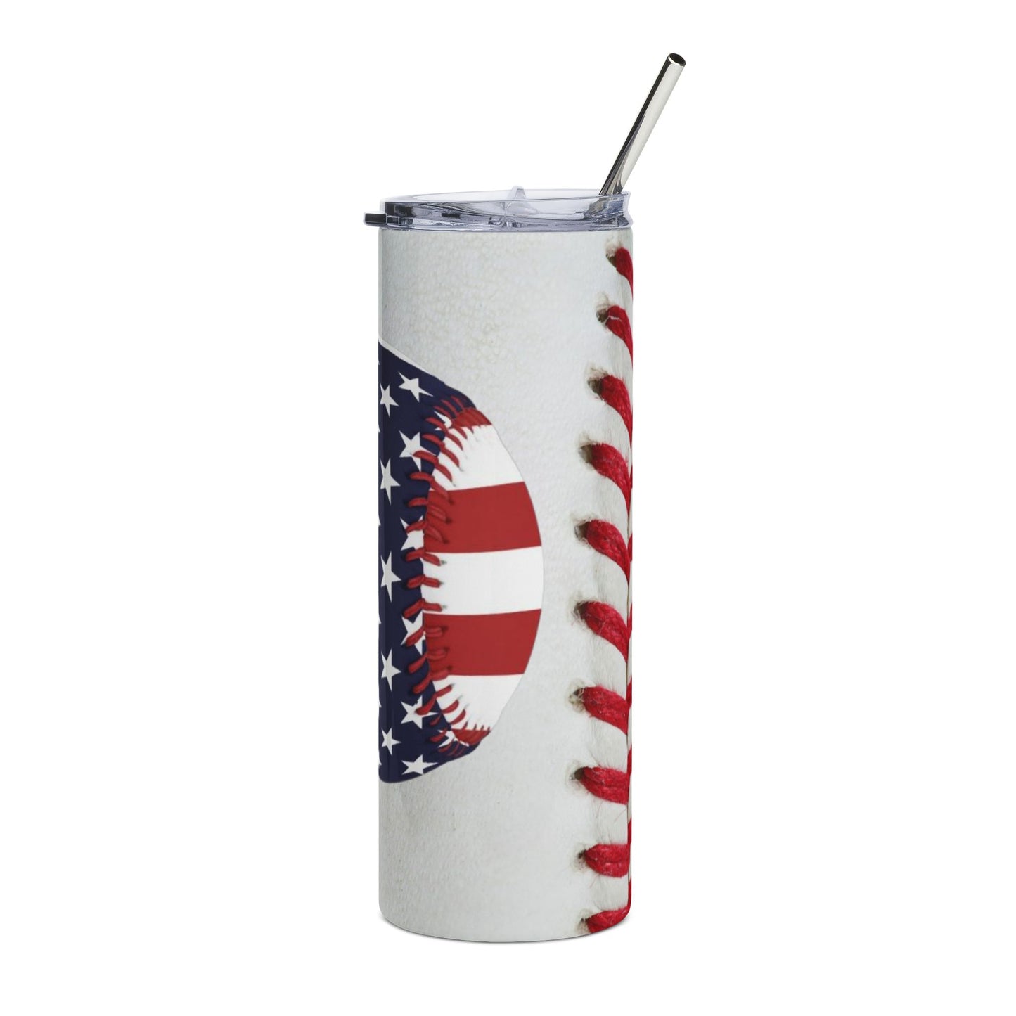 American Flag Baseball 20oz Stainless Steel Tumbler
