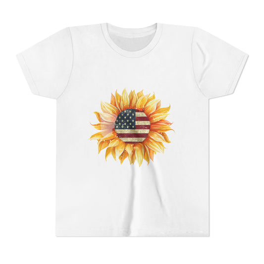 Youth Tee — Sunflower American Flag