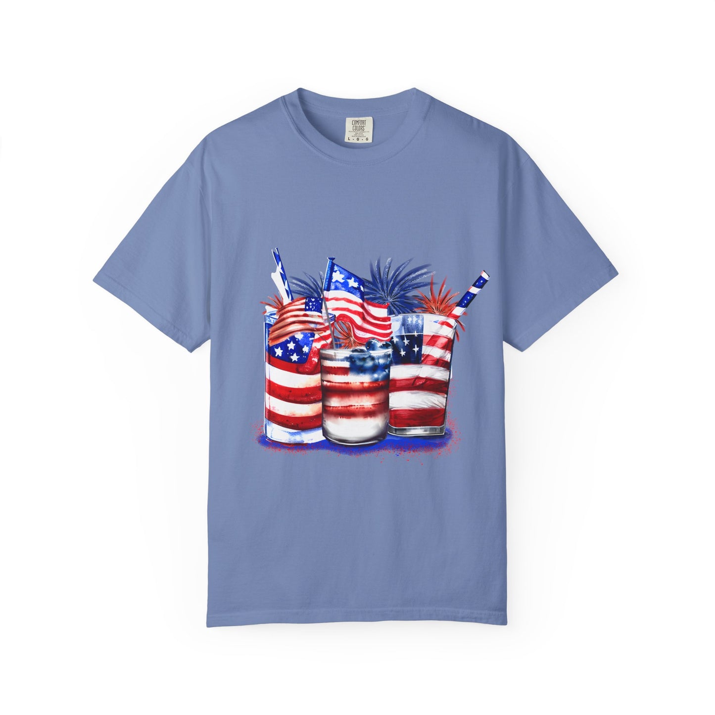American Flag Drinks 4th of July Tee