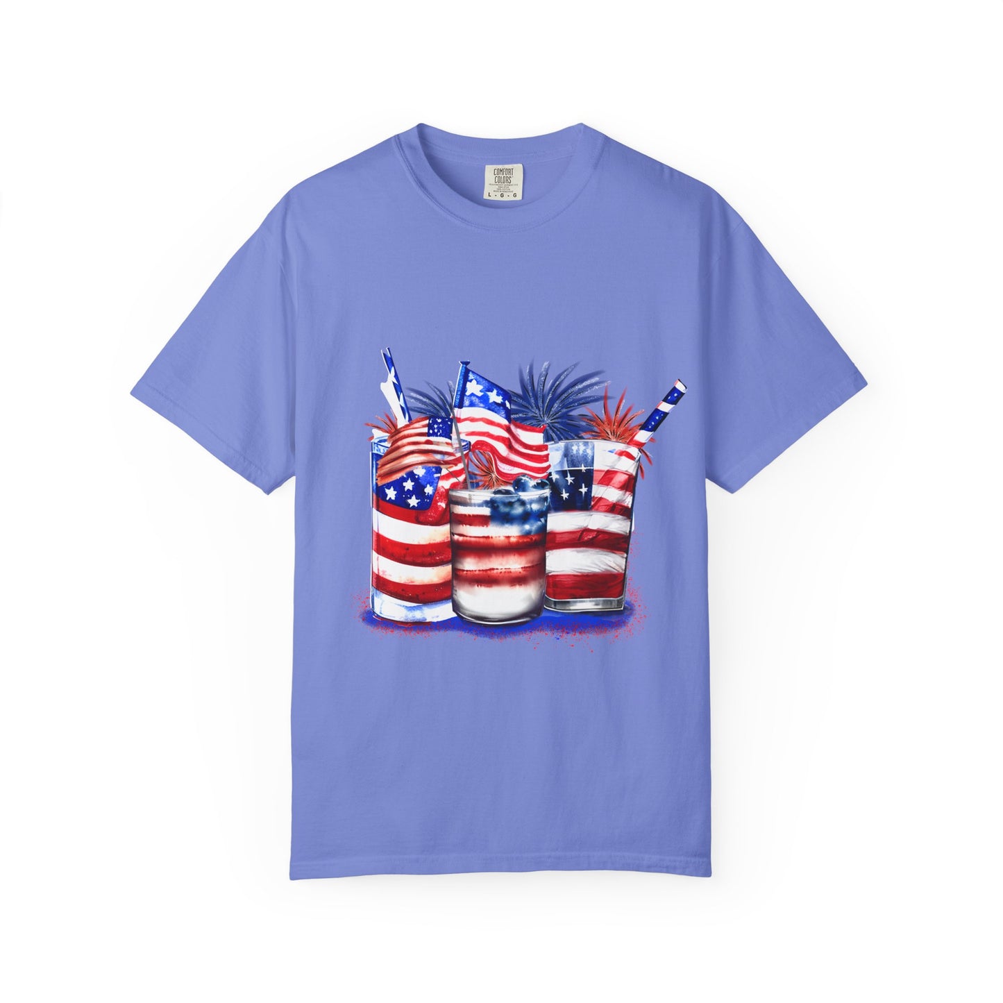 American Flag Drinks 4th of July Tee