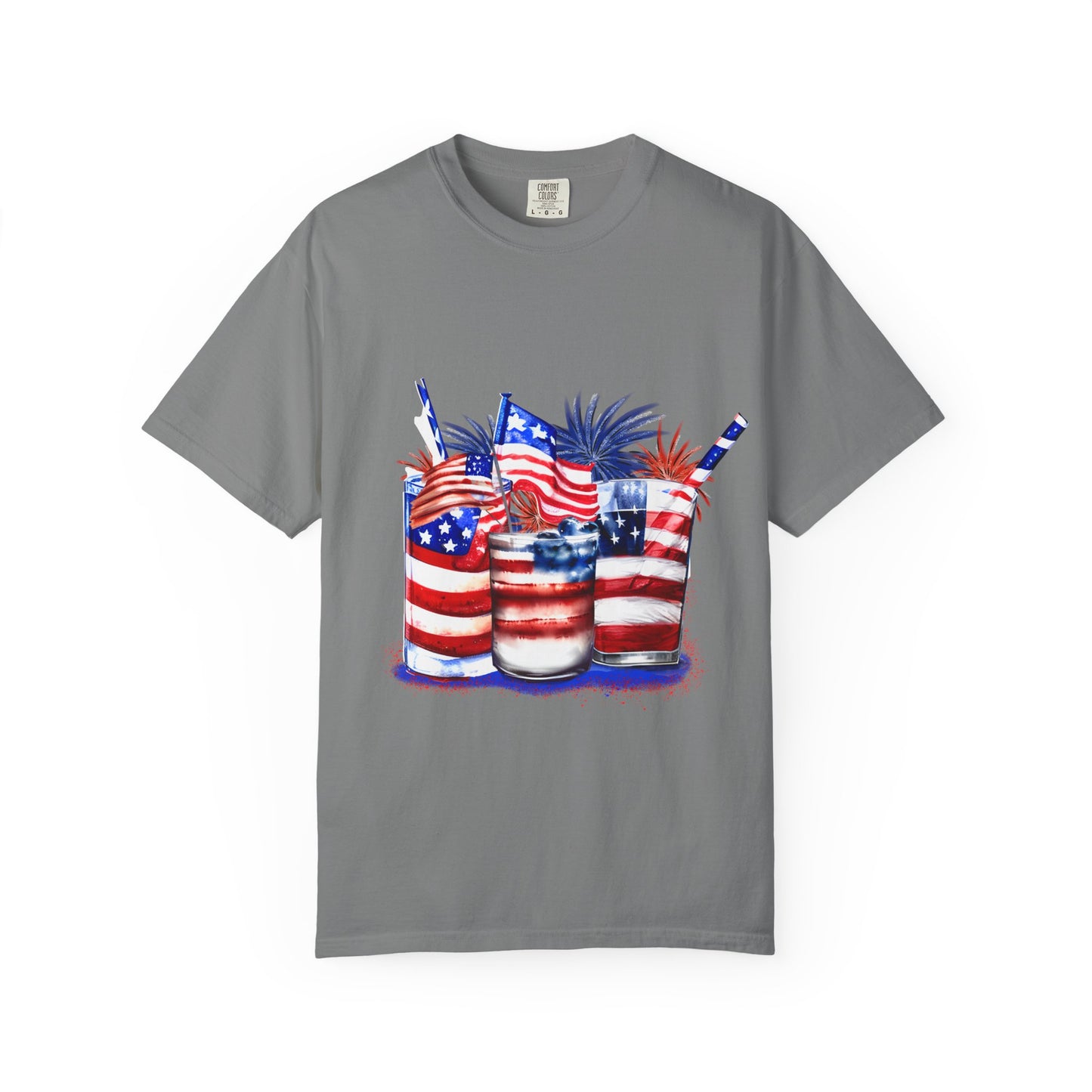 American Flag Drinks 4th of July Tee