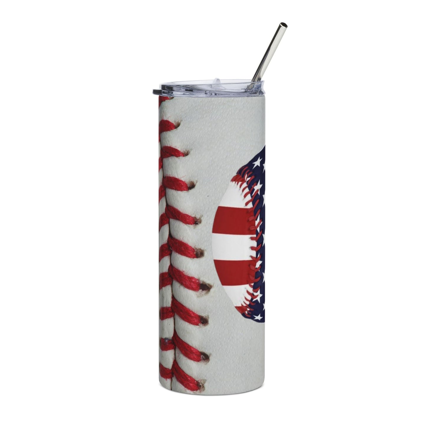 American Flag Baseball 20oz Stainless Steel Tumbler