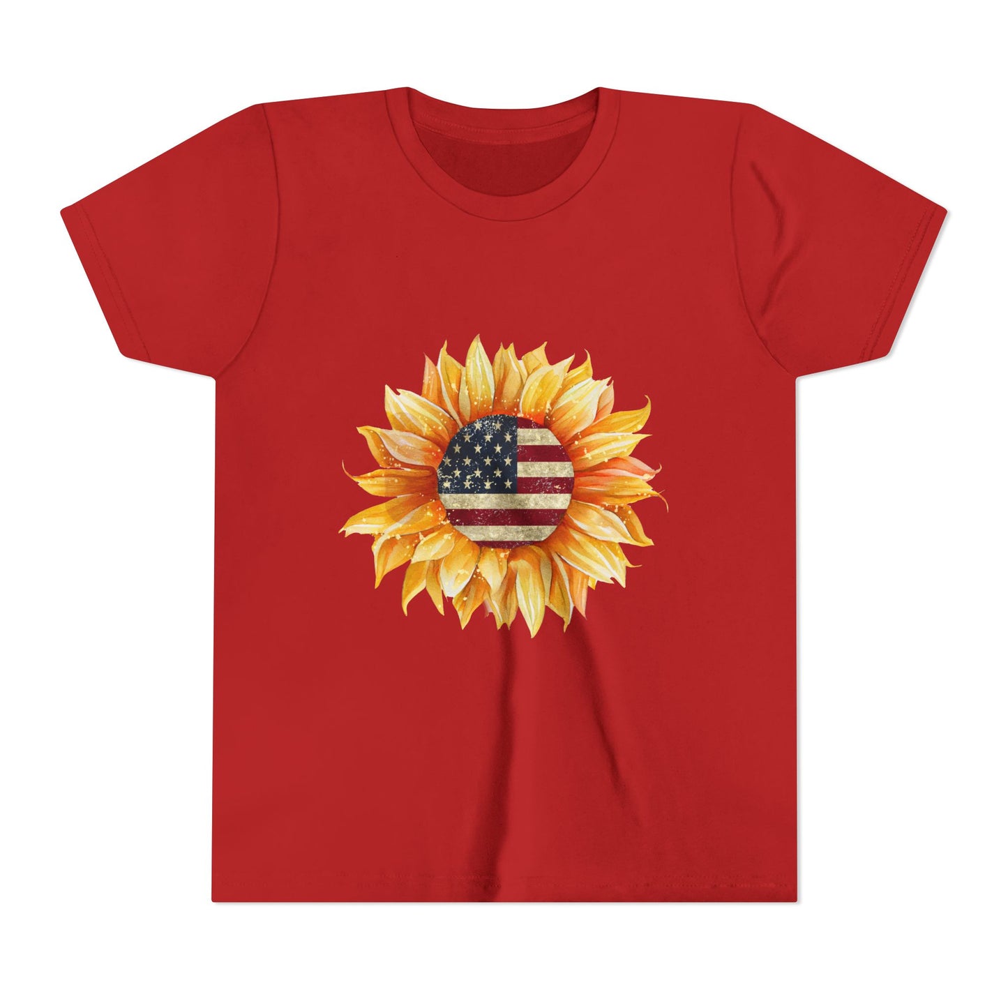 Youth Tee — Sunflower American Flag